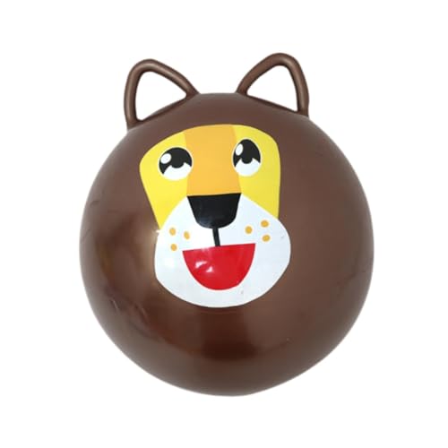 Oshhni Hüpfender Ball, Kinderspielzeug, Cartoon, für Jungen und Mädchen, mit Griff, Outdoor-Hof-Spiel, 42 cm Durchmesser, niedlicher aufblasbarer Hüpfball, Dunkelbraun von Oshhni