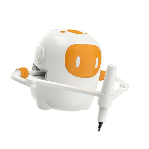 Oshhni Intelligenter Zeichenroboter für Kinder, interaktiver Malroboter, kreatives Künstlerspielzeug für Kinder im Alter von 3 bis 5 Jahren, Orangeweiß von Oshhni