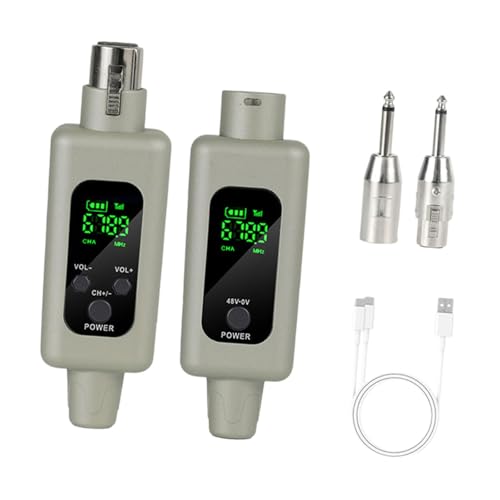 Oshhni Kabelloser XLR -Senderempfänger Set XLR -Mikrofonwandler -Set -Audio -Kabelless -Getriebe für Live -Leistung, Grau, 1 von 1 Oshhni Kabelloser XLR -Senderempfänger Set XLR -Mikrofonwandler -Set -Audio -Kabelless -Getriebe für Live -Leistung, Grau, 1 von 1 von Oshhni