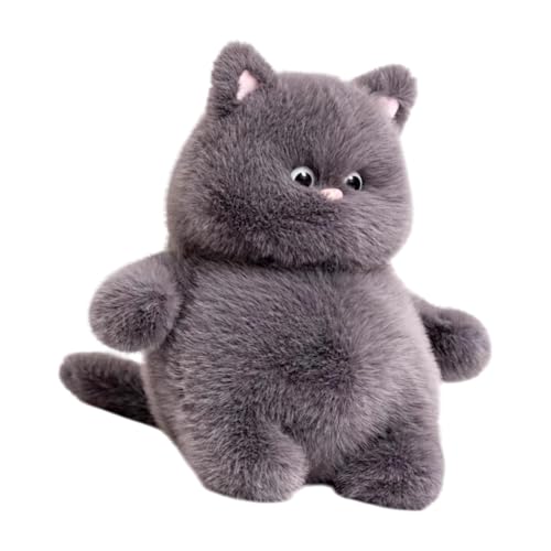 Oshhni Katze Plüsch Spielzeug Kissen Ornament Stofftier Kissen für Sofa Schlafzimmer Festival Auto Stuhl, Grau von Oshhni