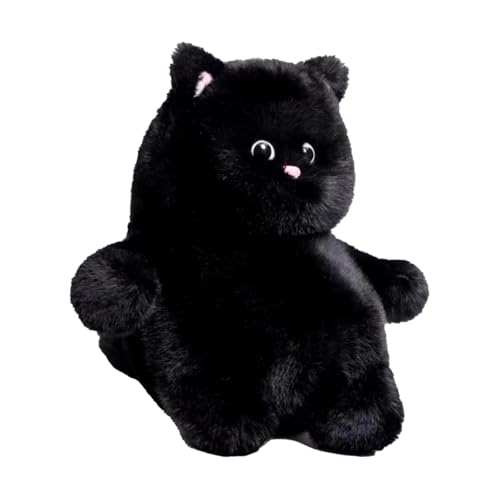 Oshhni Katze Plüsch Spielzeug Kissen Ornament Stofftier Kissen für Sofa Schlafzimmer Festival Auto Stuhl, Schwarz von Oshhni