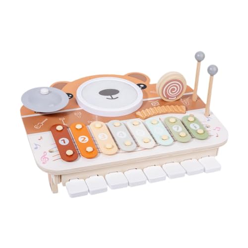 Oshhni Kids Drum Set Musical Toy Multifunktionsmotor Fertigkeit Musik Bildungswerkzeug Musik Sensorisches Spielzeug für Boy Girl Vorschule Kinder von Oshhni