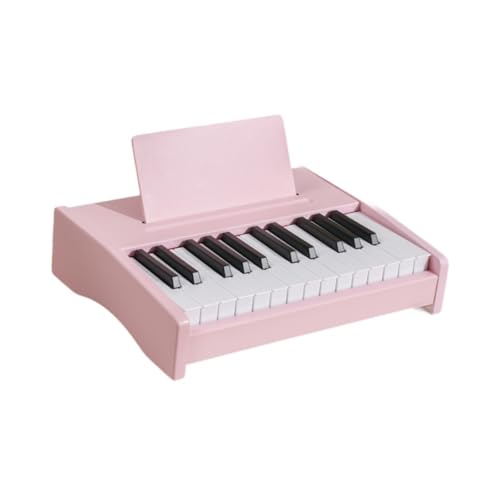 Oshhni Kids Piano Keyboard, Instrument 25 Tasten Geschenk, Multifunktionales Holzmusikspielzeug, elektronisches Spielzeugklavier für Jungen Mädchen , Rosa von Oshhni