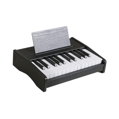 Oshhni Kids Piano Keyboard, Instrument 25 Tasten Geschenk, Multifunktionales Holzmusikspielzeug, elektronisches Spielzeugklavier für Jungen Mädchen , Schwarz von Oshhni