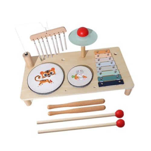 Oshhni Kinder Drum Set Vorschule Lernen Holzmusikinstrument Bildung , Tier von Oshhni