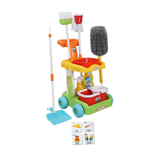 Oshhni Kinder-Reinigungsspielset, und Kehrschaufel, Kehrspielzeug für Kinder, Hausarbeit, Reinigungsspielzeug für Kinder, 33 Stück von Oshhni