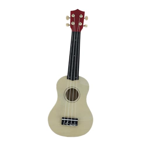 Oshhni Kinder-Ukulele, Gitarrenspielzeug, 4 Saiten, klassisches Lernspielzeug, Musikinstrument, Montessori-Musikspielzeug für Kinder, Jungen und Mädchen , Beige von Oshhni