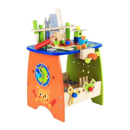 Oshhni Kinder-Werkzeugbank aus Holz zum Selbermachen, kleine Werkbank aus Holz für Kinder, Spielzeug zum Zerlegen und Reparieren, Spielset für Kinder, von Oshhni