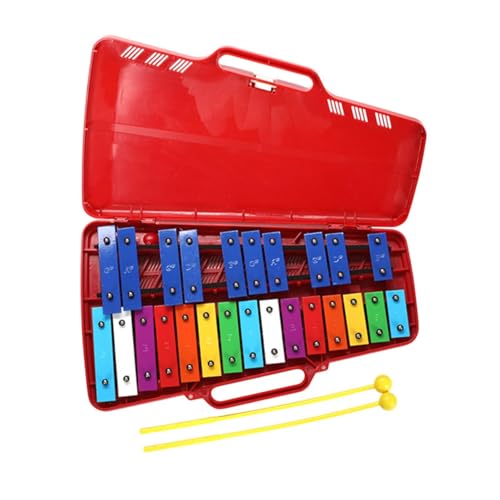 Oshhni Kinder Xylophon Instrument Bildungsspielzeug Hand Percussion Bildungsmusik Spielzeug Kinder Musikinstrument für Vorschule, Rot von Oshhni