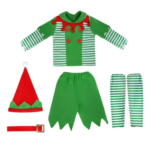 Oshhni Kinderkostüm Set mit Gestreiften Socken für Die Weihnachtszeit, L von Oshhni