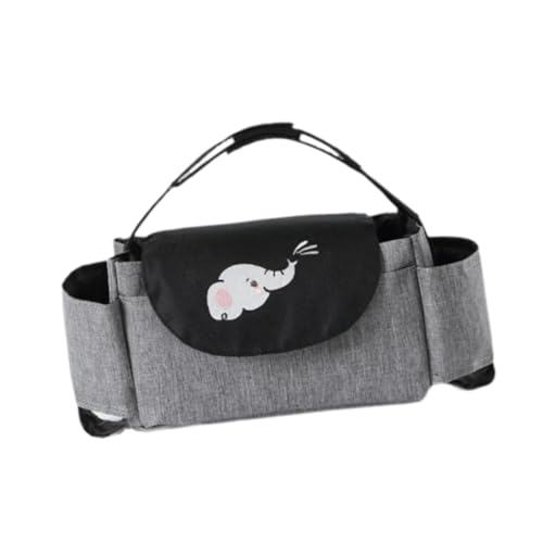 Oshhni Kinderwagen-Aufbewahrungstasche, Baby-Handtasche, Mehrzweck-Mumientasche, Kinderwagen-Reisetasche, Baby-Wickeltasche für Kinderwagen, Schwarz Grau Elefant von Oshhni