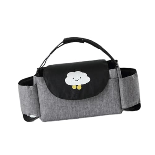 Oshhni Kinderwagen-Aufbewahrungstasche, Baby-Handtasche, Mehrzweck-Mumientasche, Kinderwagen-Reisetasche, Baby-Wickeltasche für Kinderwagen, Schwarz Grau Wolke von Oshhni