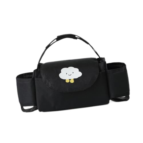 Oshhni Kinderwagen-Aufbewahrungstasche, Baby-Handtasche, Mehrzweck-Mumientasche, Kinderwagen-Reisetasche, Baby-Wickeltasche für Kinderwagen, Schwarze Wolke von Oshhni