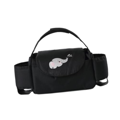 Oshhni Kinderwagen-Aufbewahrungstasche, Baby-Handtasche, Mehrzweck-Mumientasche, Kinderwagen-Reisetasche, Baby-Wickeltasche für Kinderwagen, Schwarzer Elefant von Oshhni