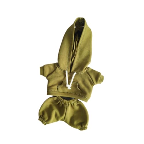 Oshhni Kleidung für 17 cm Plüschpuppen, Hoodie Und Jogginghose, Puppenzubehör, GrÜn von Oshhni