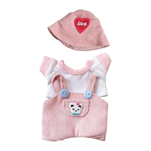 Oshhni Kleidung für Plüschpuppen, Accessoires Set für 15–17 cm Große Kuscheltiere, rosa Kleidung von Oshhni