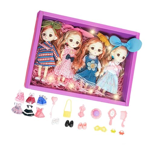 Oshhni Kleines Puppenset mit Prinzessinnenfiguren, Rollenspiel Zubehör, 15 cm, 4 Stück von Oshhni