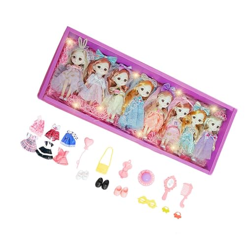 Oshhni Kleines Puppenset mit Prinzessinnenfiguren, Rollenspiel Zubehör, 15 cm, 8 Stück von Oshhni