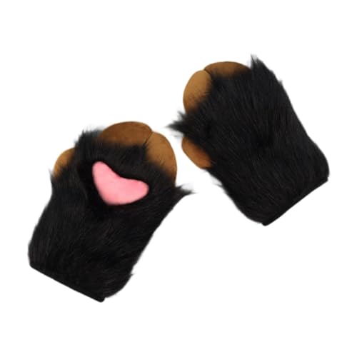 Oshhni Krallenhandschuhe Hände Pfoten Handschuhe für Maskerade Nachtclub Bühnenauftritt, Schwarz Braun Oshhni Krallenhandschuhe Hände Pfoten Handschuhe für Maskerade Nachtclub Bühnenauftritt, Schwarz Braun von Oshhni