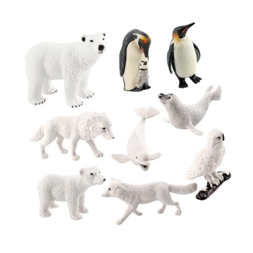 Oshhni Lebensechte arktische Tiere, Polartiere, arktische Tiere, Spielzeugfiguren-Set für Tischdekoration, Kindergeschenk, kognitives Spielzeug für Kinder, 9 Stück von Oshhni