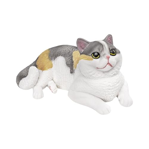 Oshhni Lebensechtes Katzenfiguren-Modellspielzeug, Tierfigur als Schreibtischdekoration, Katzen-Kuchenaufsatz, Kätzchenspielzeug für Partygeschenke, Kalikokatze von Oshhni