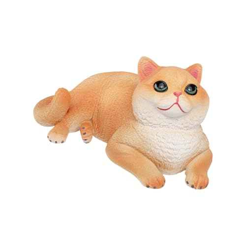 Oshhni Lebensechtes Katzenfiguren-Modellspielzeug, Tierfigur als Schreibtischdekoration, Katzen-Kuchenaufsatz, Kätzchenspielzeug für Partygeschenke, Orangene Katze von Oshhni