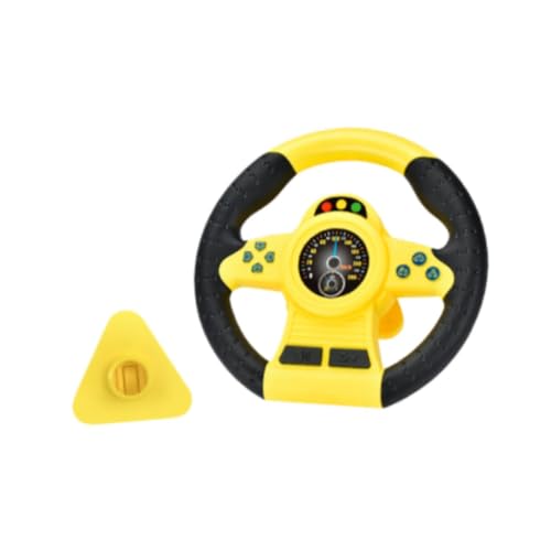 Oshhni Lenkradspielzeug Simuliertes Fahrcontroller Feinmotor -Fertigkeit Interaktives Spielzeug mit Lichtern Musik vor, für Kinder zu Spielen, Gelb von Oshhni