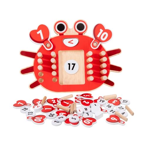 Oshhni Lernspielzeug für im Alter von 3–4 Jahren, Zahlenzählen, tragbares Zubehör, Holzbrett-Zählspiel, Mathematik-Spielzeug in Krabbenform Oshhni Lernspielzeug für im Alter von 3–4 Jahren, Zahlenzählen, tragbares Zubehör, Holzbrett-Zählspiel, Mathematik-Spielzeug in Krabbenform von Oshhni