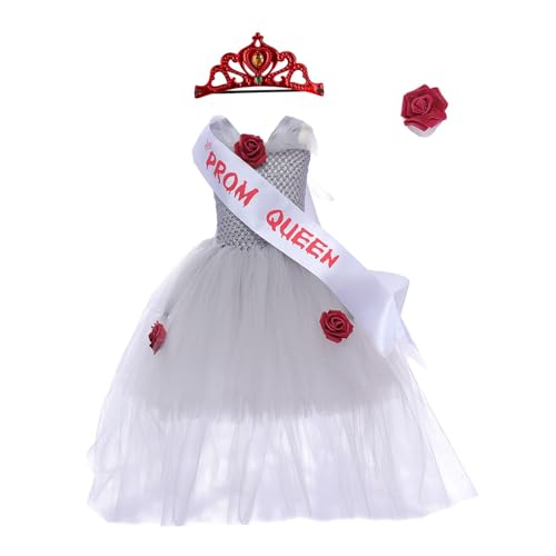 Oshhni Mädchen Prinzessin Kostüm Kleidung Kostüm für Karneval Party Maskerade, Grau, M von Oshhni