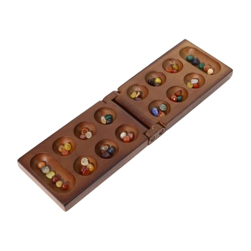 Oshhni Mancala-Brettspiel, mehrfarbige Perlen mit klappbarem Holzbrett, klassisch für Erwachsene von Oshhni