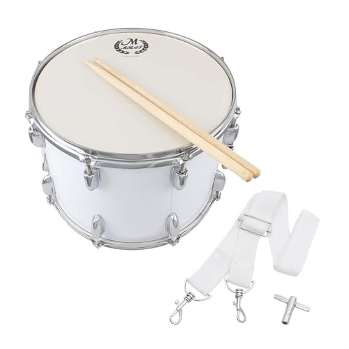 Oshhni Marschierende Snare Drum 14 Zoll Musikpädagogisches Schlaginstrument mit Trommelstöcken, Trommelschlüssel und Gurt von Oshhni