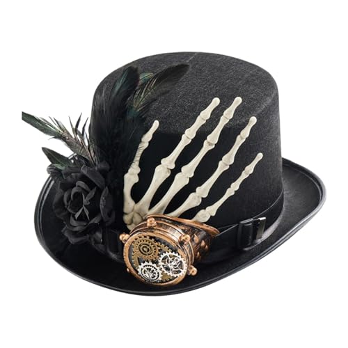 Oshhni Maskerade Steampunk Hut, Cosplay Kostüm Zubehör, Piraten Cosplay Zubehör Frauen Männer Mode Kostüm Kopfbedeckung Kopfbedeckung, von Oshhni