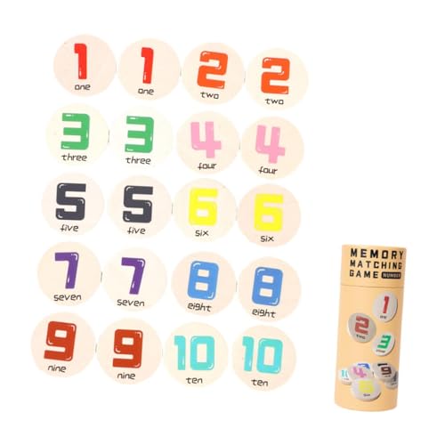 Oshhni Memory-Spiel für, passendes Spielzeug, Entwicklung des frühen Lernens, mit 20 Holzkarten, Lernspielzeug für Geburtstage, Reisealter 3–6, Zahlenmuster Oshhni Memory-Spiel für, passendes Spielzeug, Entwicklung des frühen Lernens, mit 20 Holzkarten, Lernspielzeug für Geburtstage, Reisealter 3–6, Zahlenmuster von Oshhni