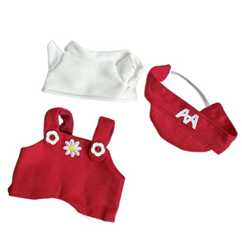 Oshhni Mini 6 Zoll Puppenkleidung Mädchen Puppenkleidung, DIY, Kinderspielzeug, Puppenhosen-Outfits, süßer Puppenkleidungsanzug, für Alter 5-7 8-10, Rot von Oshhni