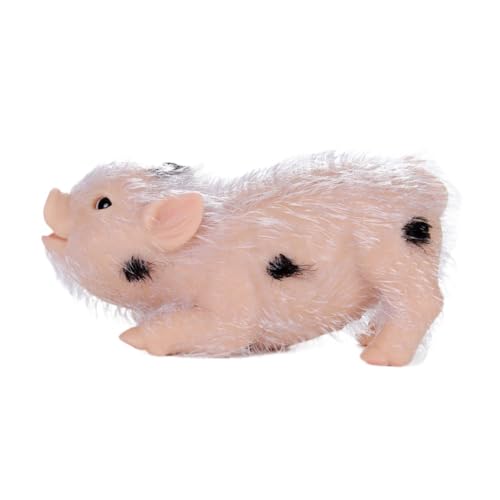 Oshhni Mini-Ferkel, Tierschwein-Puppe, sensorisches Spielzeug, weicher Körper, Miniatur-Reborn-Schweinchen-Spielzeug, für die Heimdekoration, Kleiner Fleck von Oshhni