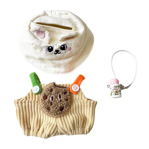 Oshhni Mini-Puppen Hose Kleidung Set Hut Set Flasche Weihnachts Geburtstag Geschenk Mädchen Puppe Kleidung niedlich Puppen Anzug für Puppen, Keksflaschen-Set von Oshhni