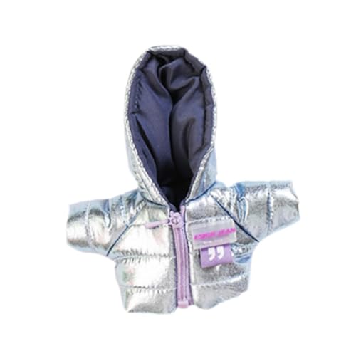 Oshhni Mini-Puppenkleidung, Mädchen-Puppenkleidung, Kleidungskostüm, Warmer Wintermantel für Puppen im Alter von 4–7 und 8–10 Jahren, Kinder, Anhängerpuppe, Silber von Oshhni