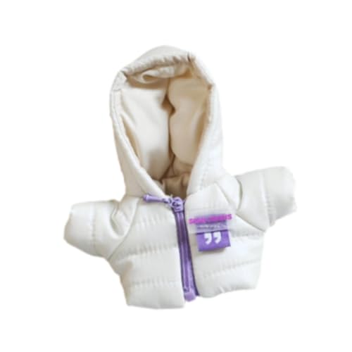 Oshhni Mini-Puppenkleidung, Mädchen-Puppenkleidung, Kleidungskostüm, Warmer Wintermantel für Puppen im Alter von 4–7 und 8–10 Jahren, Kinder, Anhängerpuppe, , Weiß von Oshhni