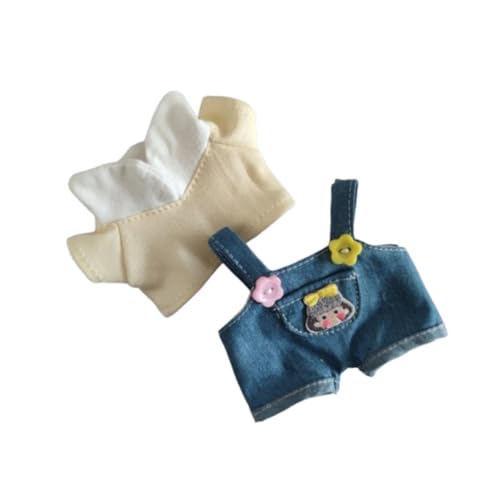 Oshhni Mini-Puppenkleidung, Puppenhosen, Outfits, Mädchengeschenk, Bequeme Kostüme, Puppenkleidung, Overall-Set für Puppen im Alter von 5–7, 8–10, Gelb von Oshhni