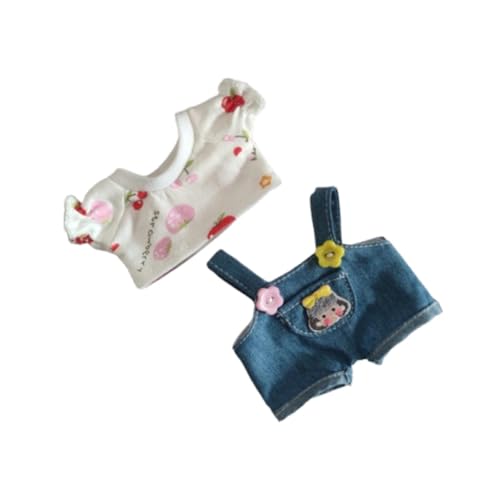 Oshhni Mini-Puppenkleidung, Puppenhosen, Outfits, Mädchengeschenk, Bequeme Kostüme, Puppenkleidung, Overall-Set für Puppen im Alter von 5–7, 8–10 , Mehrfarbig von Oshhni