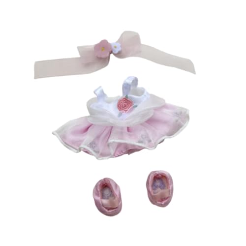 Oshhni Mini-Puppenkleidung (17 cm), Puppenkleidung zum Selbermachen mit Schuhen, entzückendes Puppenzubehör, süßer Puppenkleidungsanzug für Alter 5–7, 8–10, Ohne Wasserkocher von Oshhni