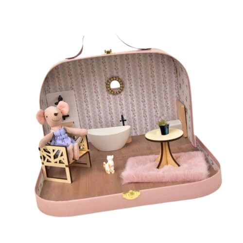 Oshhni Miniatur-Badezimmer für Puppenhaus, Toiletten-Puppenhaus-Dekoration, Badewannenmodell für 1/12 von Oshhni