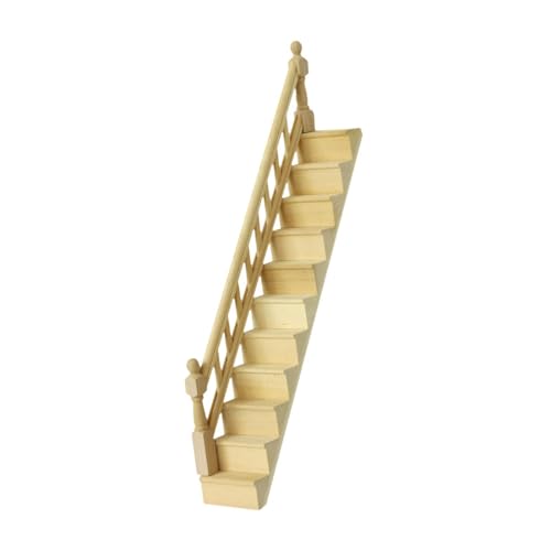 Oshhni Miniaturtreppe im Maßstab 1:12, unbemalte Treppe, Puppenhausmöbel, DIY für Foto-Requisiten von Oshhni