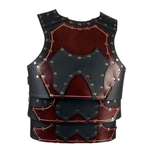 Oshhni Mittelalterliche Brust Armors Samurai Armors Steampunk Brust Guards Dekor Erwachsene Weste Rüstungsritter Kostüm für Rollenspiele Halloween, Braun Schwarz von Oshhni