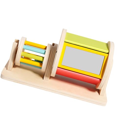 Oshhni Montessori-Rotationstrommel, sensorisches Spielzeug, Farbdifferenzierungsgeschenke, pädagogisches Spielzeug, hölzerne Rolltrommel für Kleinkinder ab 2 von Oshhni