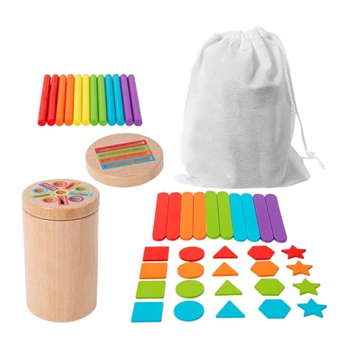 Oshhni Montessori-Stäbchen-Spielzeug, Feinmotorik- und sensorisches Lernspielzeug, Farbabstimmungs- und Sortierspielzeug für Kinder von 1–3 Jahren, Set C von Oshhni