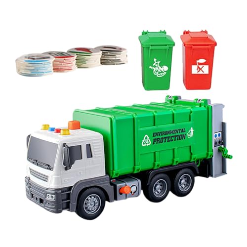 Oshhni Müllwagen-Spielzeug, realistisches pädagogisches Push-and-Go-Auto, Müllwagen-Spielzeug für Kinder im Alter von 3–7 Jahren, Geschenk für Jungen und, Grün von Oshhni