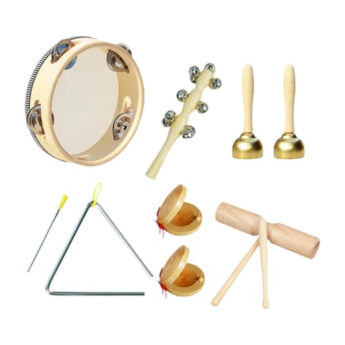 Oshhni Musikinstrumenten-Set für Kleinkinder, hölzernes Schlaginstrumenten-Spielzeug Montessori-Lernmusikspielzeug für Babys Partyspielzeug, Style B von Oshhni