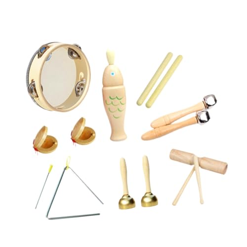 Oshhni Musikinstrumenten-Set für Kleinkinder, hölzernes Schlaginstrumenten-Spielzeug Montessori-Lernmusikspielzeug für Babys Partyspielzeug, Style D von Oshhni