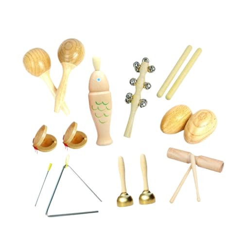 Oshhni Musikinstrumenten-Set für Kleinkinder, hölzernes Schlaginstrumenten-Spielzeug Montessori-Lernmusikspielzeug für Babys Partyspielzeug, Style E von Oshhni